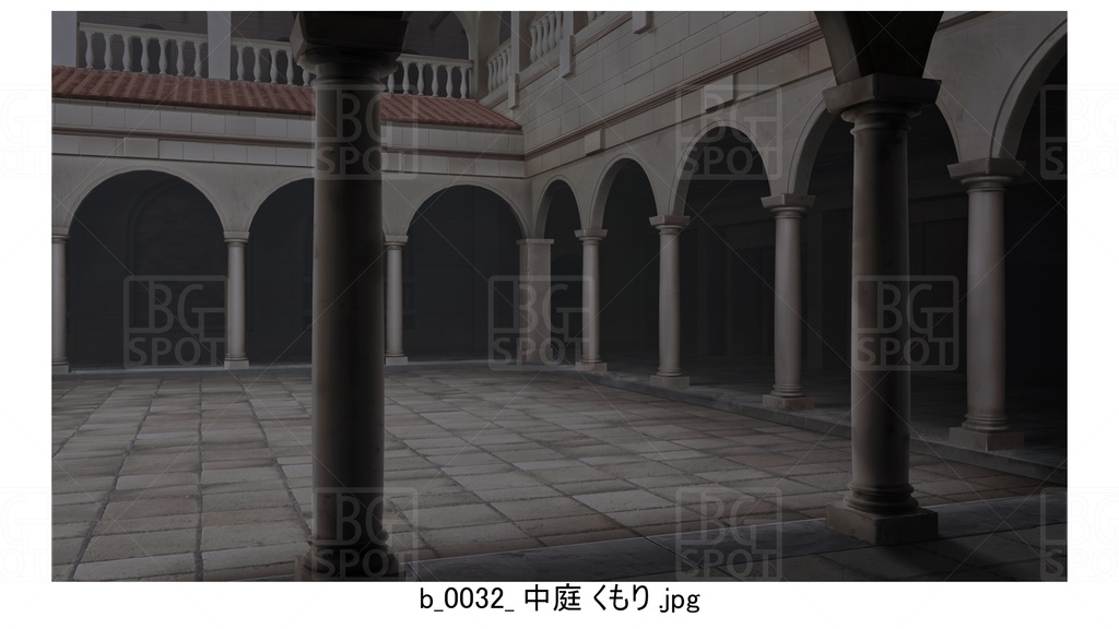 中庭 石畳【BG_ローマの浴場と中庭とお宝 ver2.0】