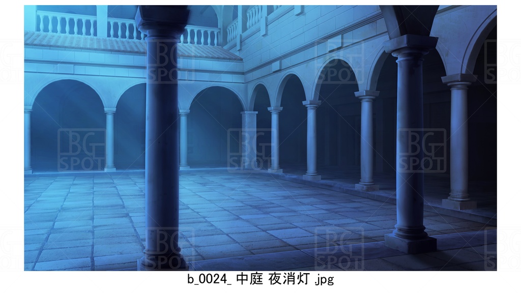 中庭 石畳【BG_ローマの浴場と中庭とお宝 ver2.0】