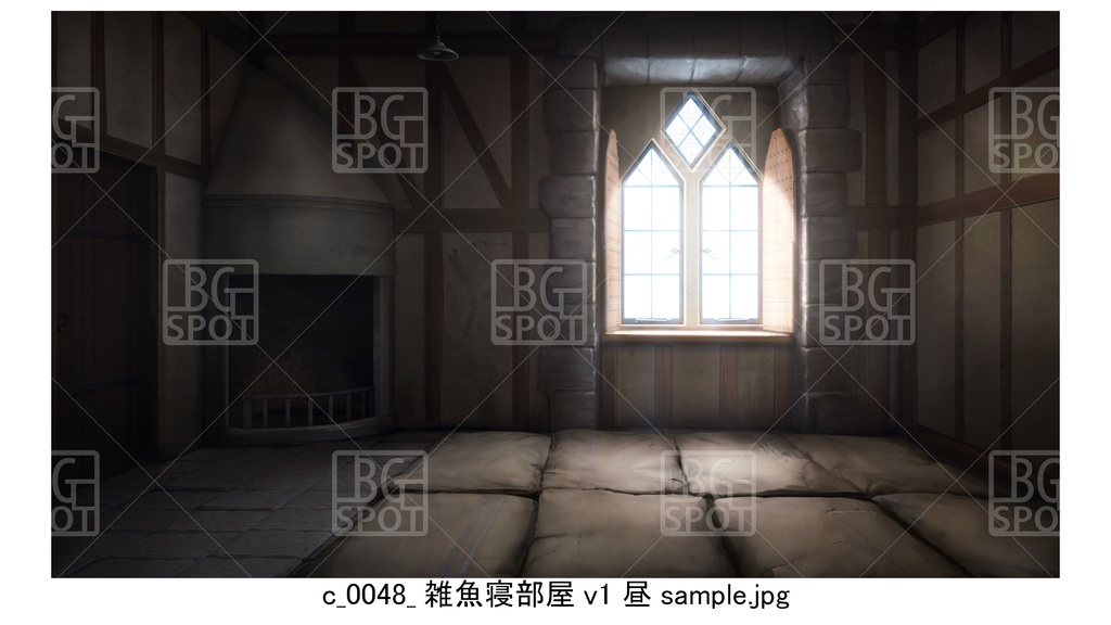 c_雑魚寝部屋【BG_中世の部屋(風呂と物置と研究室と武器庫)ver2.0】