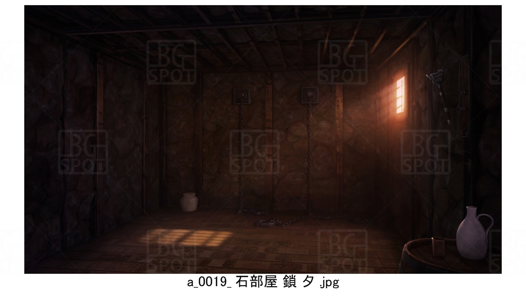 石部屋_鎖【BG_石壁の牢屋ver1.0】