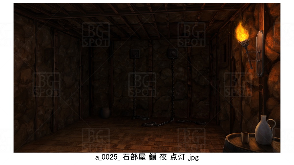 石部屋_鎖【BG_石壁の牢屋ver1.0】
