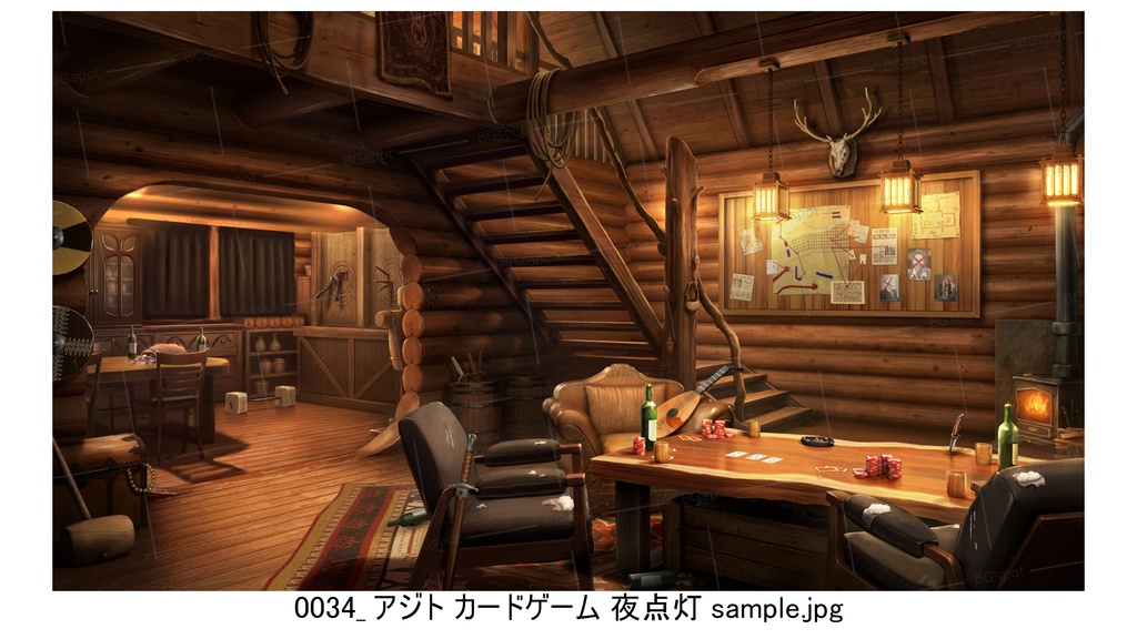 アジト_カードゲーム【BG_四季のログハウスと一味のアジト_ver1.0】