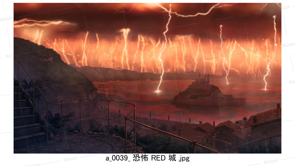 城バージョン 【BG_水上の塔と海岸町_ver1.0】