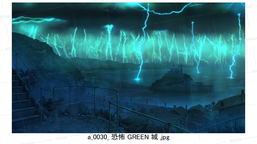 城バージョン 【BG_水上の塔と海岸町_ver1.0】