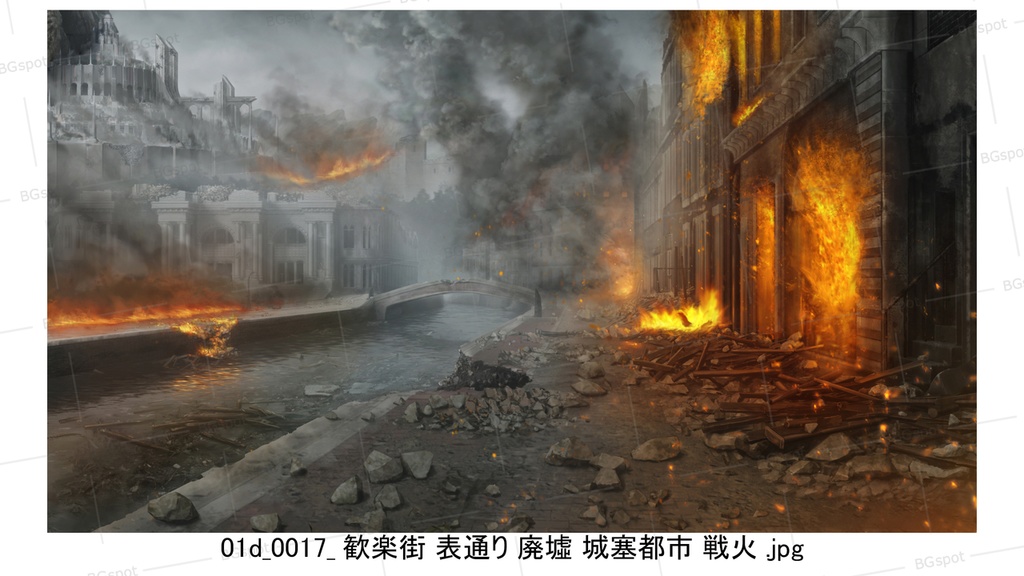 01d_城塞都市_歓楽街_表通り(廃墟_戦火_瘴気_復興)【BG_ファンタジー歓楽街:戦乱と再生の軌跡ver2.0】