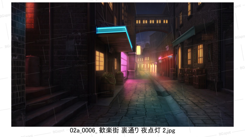 02a_歓楽街_裏通り_空【BG_ファンタジー歓楽街:戦乱と再生の軌跡ver2.0】