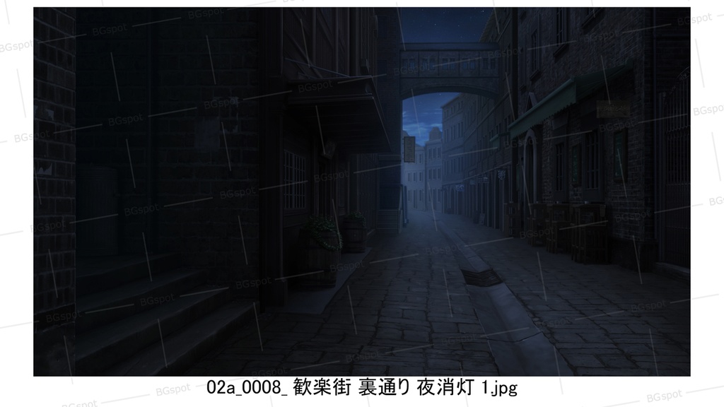 02a_歓楽街_裏通り_空【BG_ファンタジー歓楽街:戦乱と再生の軌跡ver2.0】