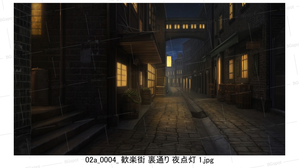 02a_歓楽街_裏通り_空【BG_ファンタジー歓楽街:戦乱と再生の軌跡ver2.0】