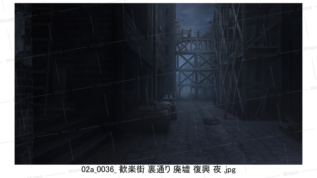 02a_歓楽街_裏通り_空(廃墟_戦火_瘴気_復興)【BG_ファンタジー歓楽街:戦乱と再生の軌跡ver2.0】
