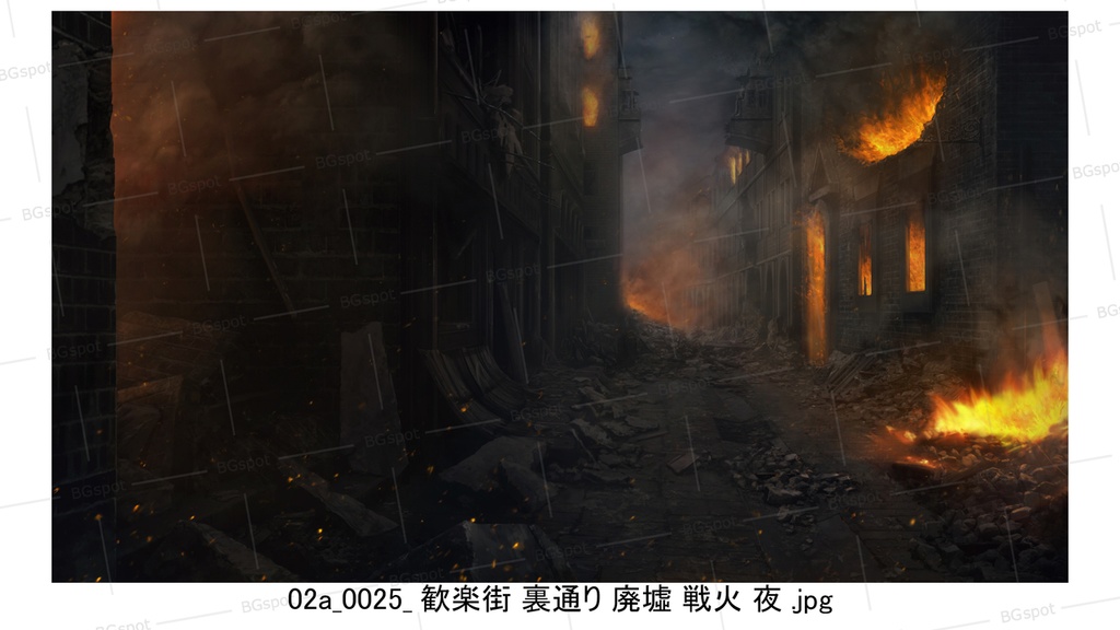 02a_歓楽街_裏通り_空(廃墟_戦火_瘴気_復興)【BG_ファンタジー歓楽街:戦乱と再生の軌跡ver2.0】