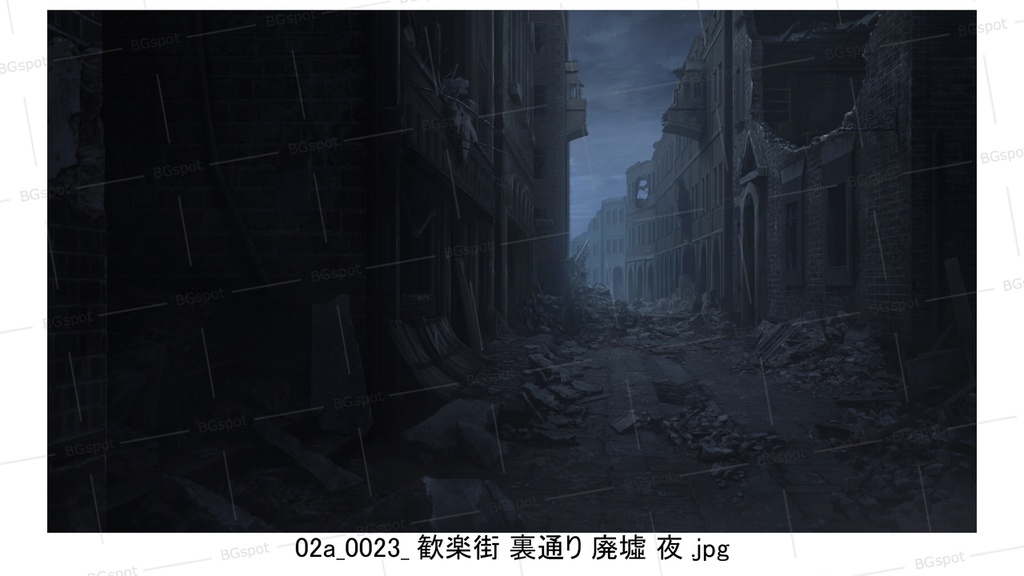 02a_歓楽街_裏通り_空(廃墟_戦火_瘴気_復興)【BG_ファンタジー歓楽街:戦乱と再生の軌跡ver2.0】