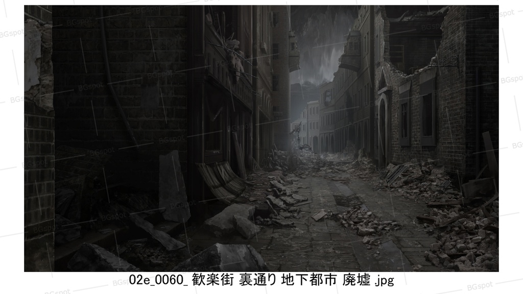 02e_歓楽街_裏通り_地下都市(廃墟_戦火_瘴気_復興)【BG_ファンタジー歓楽街:戦乱と再生の軌跡ver2.0】