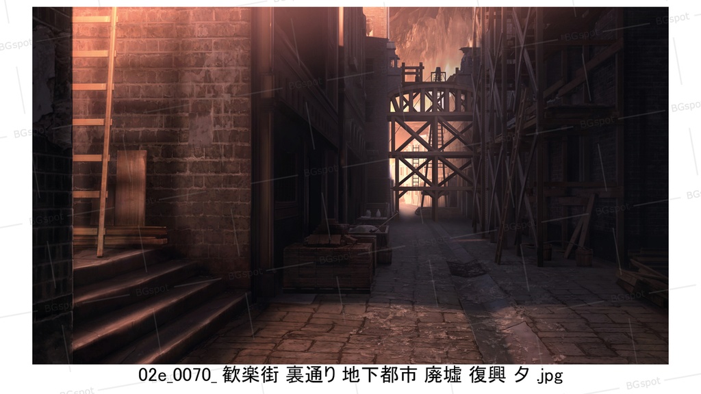 02e_歓楽街_裏通り_地下都市(廃墟_戦火_瘴気_復興)【BG_ファンタジー歓楽街:戦乱と再生の軌跡ver2.0】