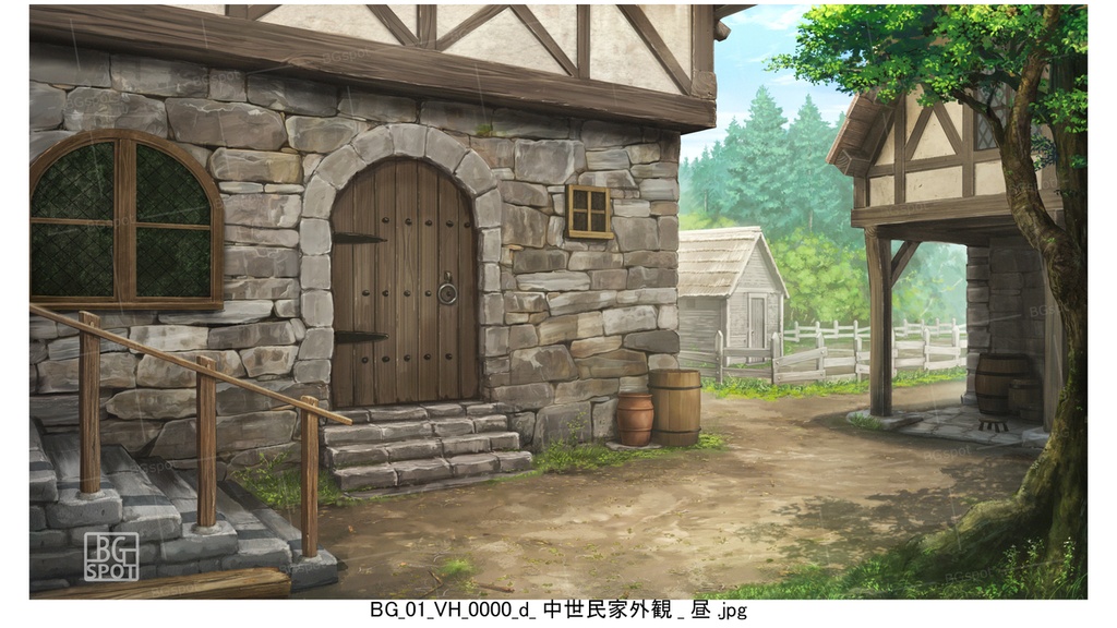 🖼️ 個別販売【中世の民家外観】【BG_ぼろい宿と外観_多様な部屋_ver2.1】