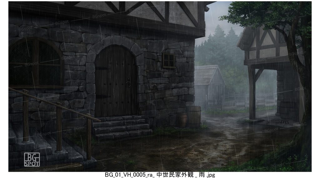 🖼️ 個別販売【中世の民家外観】【BG_ぼろい宿と外観_多様な部屋_ver2.1】