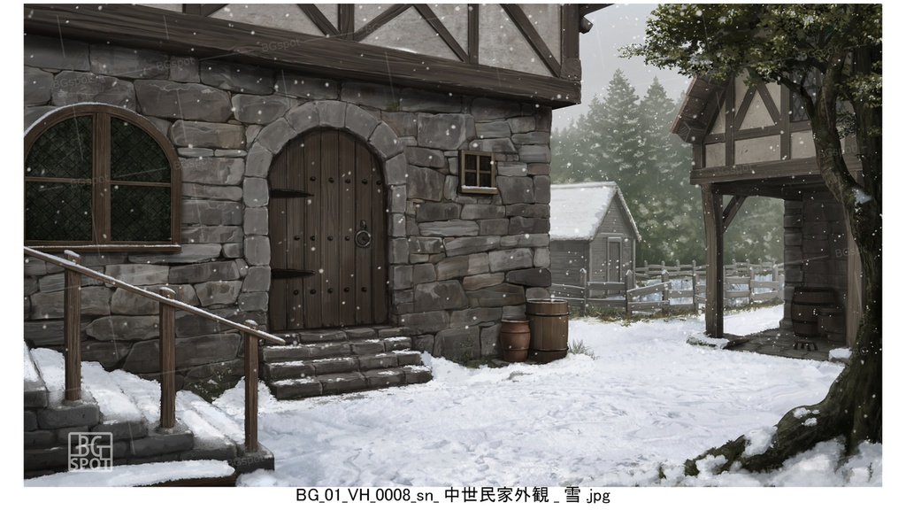 🖼️ 個別販売【中世の民家外観】【BG_ぼろい宿と外観_多様な部屋_ver2.1】