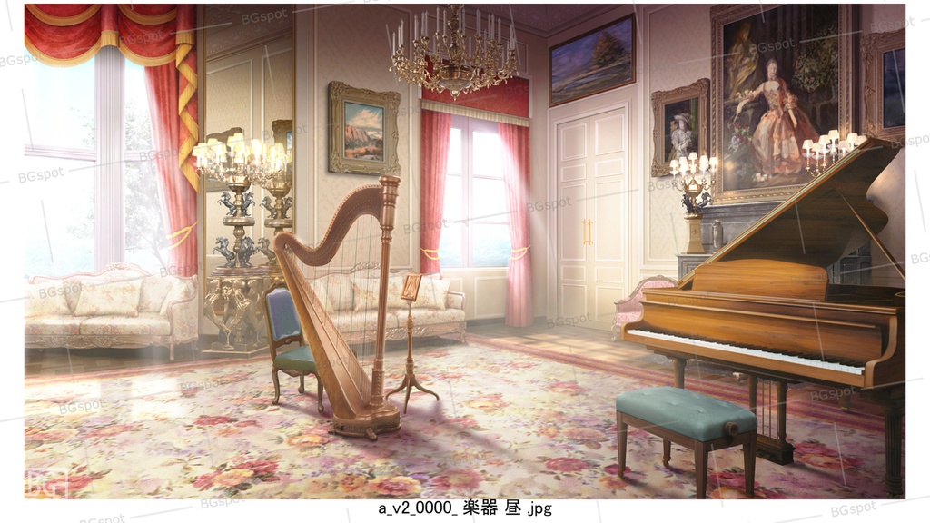 🖼️ 個別販売【楽器】【BG_豪華な部屋の4つのサロン】