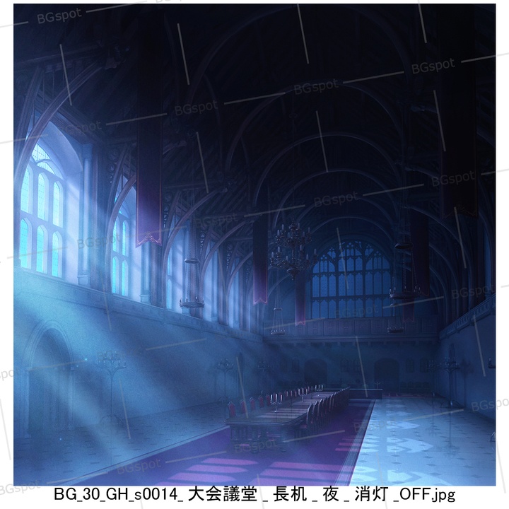 🖼️ 個別販売【長机】【BG_30_ファンタジー世界の大会議堂ver1.0】
