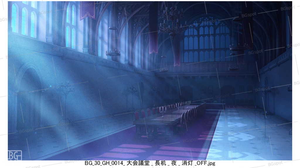 🖼️ 個別販売【長机】【BG_30_ファンタジー世界の大会議堂ver1.0】