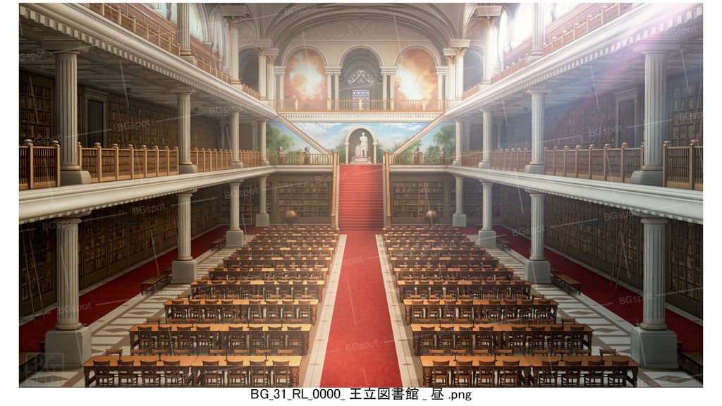  🖼️ 個別販売【通常アングル】【BG_31_王立図書館】
