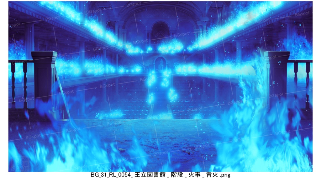 🖼️ 個別販売【階段】【手すり2】【BG_31_王立図書館】