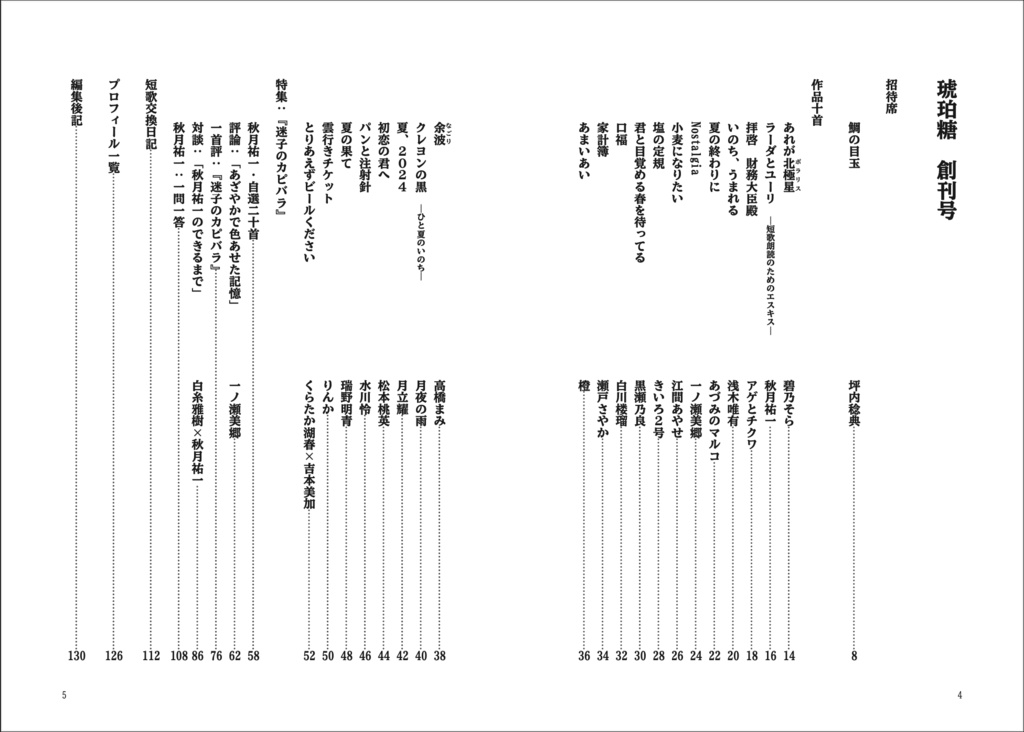 「琥珀糖」創刊号