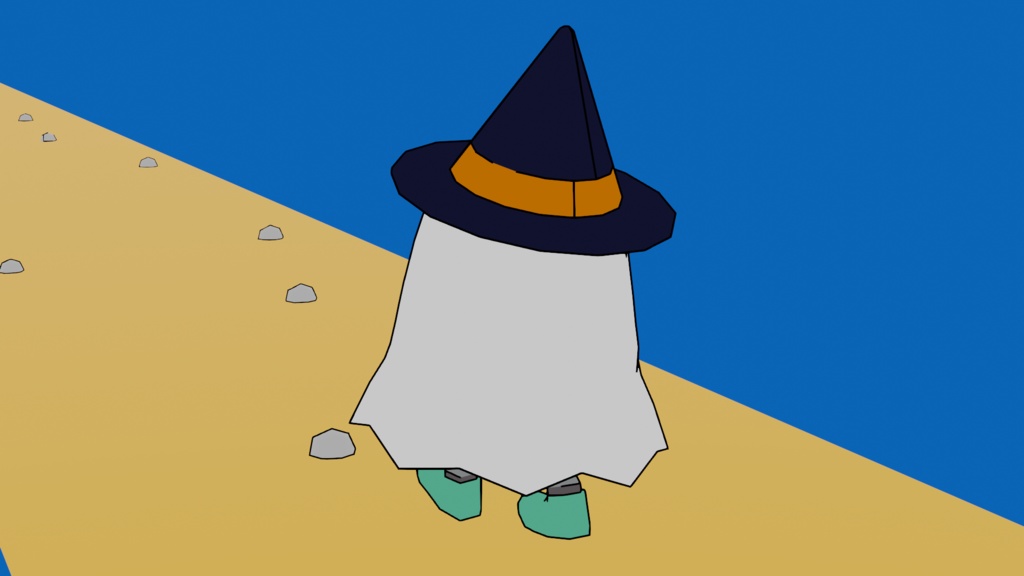 オリジナル3Dモデル 仮装したオバケ「バケ太」