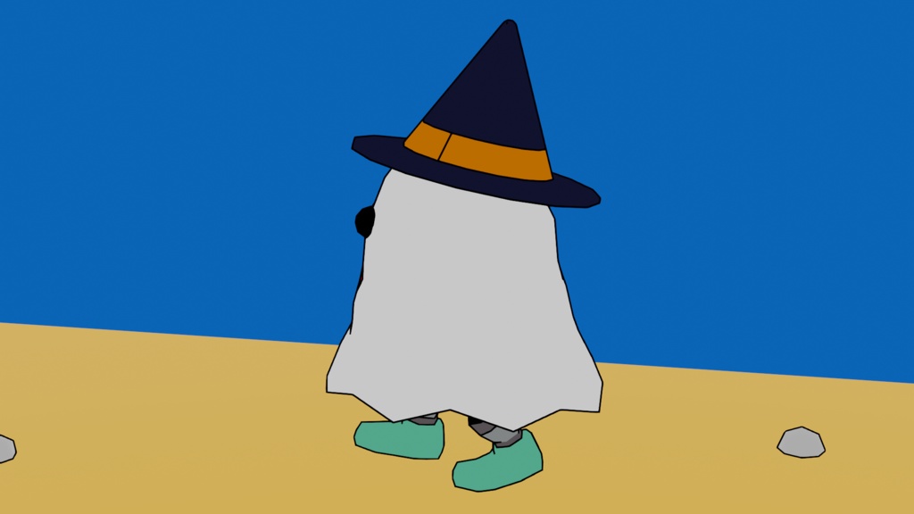 オリジナル3Dモデル 仮装したオバケ「バケ太」