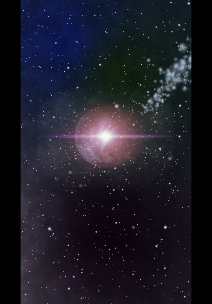 宇宙空間の惑星と流星群の背景	
