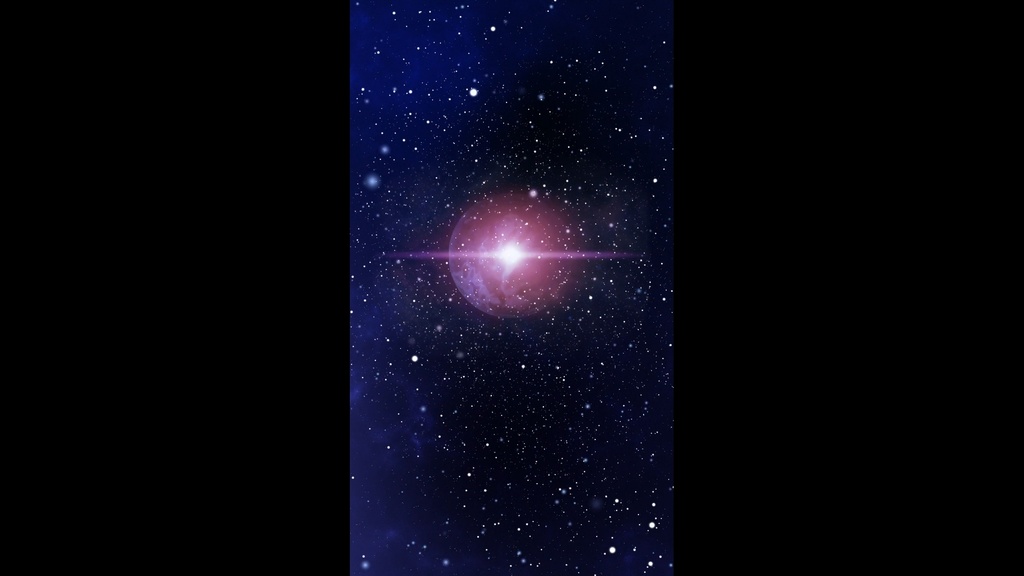 惑星と宇宙空間背景の縦動画