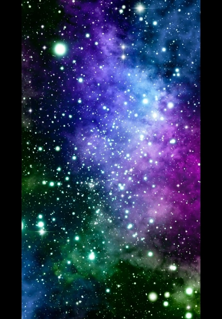 深宇宙を漂う青と紫の星雲アニメーション
