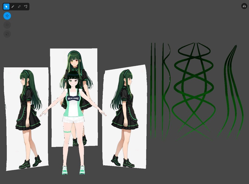 【無料‼️】マウスでも、きれいな直線・曲線が引ける補助ツール【VRoid Studio用】CurveR(CurveRise)V1.0 /【有償版】髪も"テクスチャ"も、きれいな直線・曲線が引ける補助ツール CurveR+(CurveR Plus)v1.2 ※設定を読んだAIが教えてくれるから簡単!