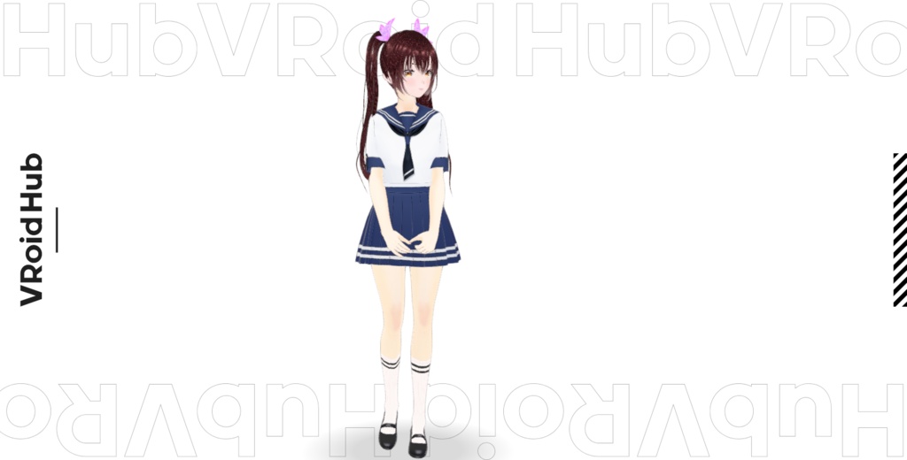 【無料配布】JK黒咲ミナト|SwayRise(揺れ物)調整済みVRMモデル(V1.1)