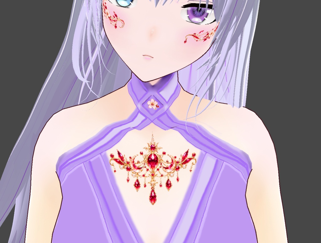 【VRoid】VRoid Decoration Stamp|誕生石と星座 07 ルビー/ Birthstone & Zodiac - Ruby