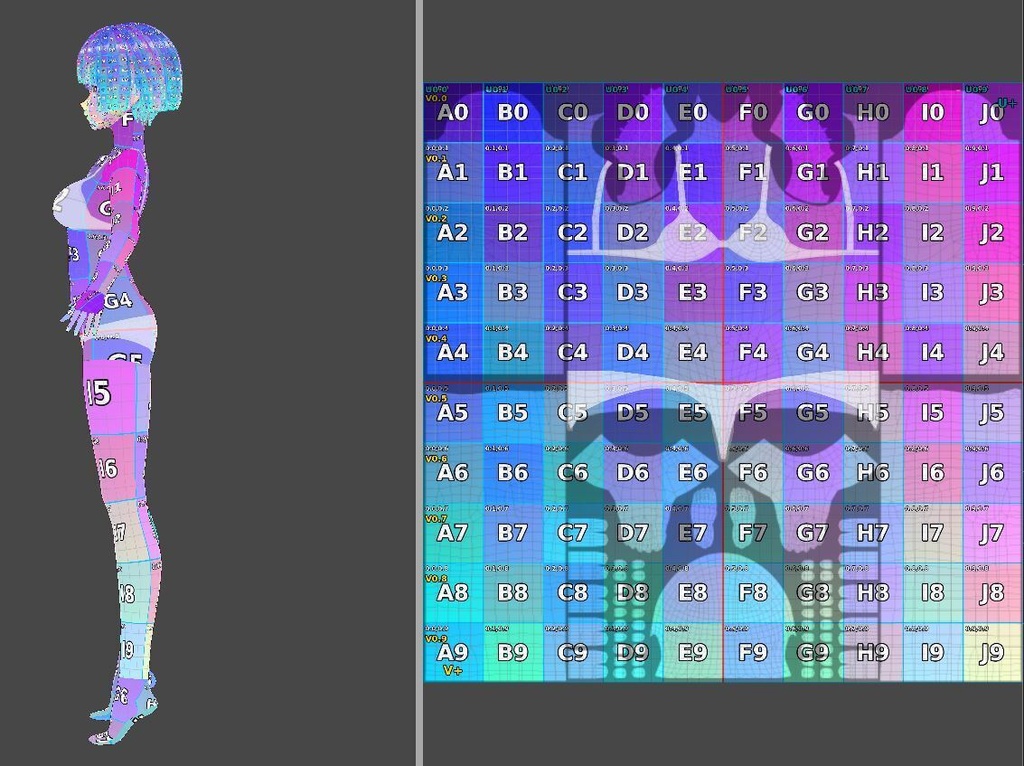 AddressRise Light|VRoid Texture Address Guide/【VRoidテクスチャ】の「どこに描けば、どこに出る?」を見える化する3種ガイド