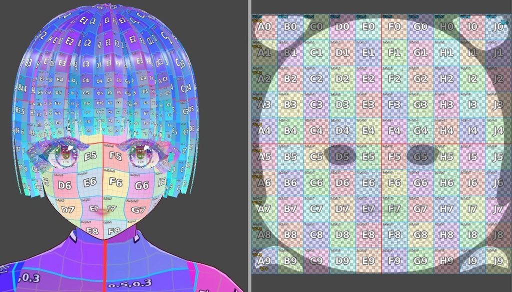 AddressRise Light|VRoid Texture Address Guide/【VRoidテクスチャ】の「どこに描けば、どこに出る?」を見える化する3種ガイド