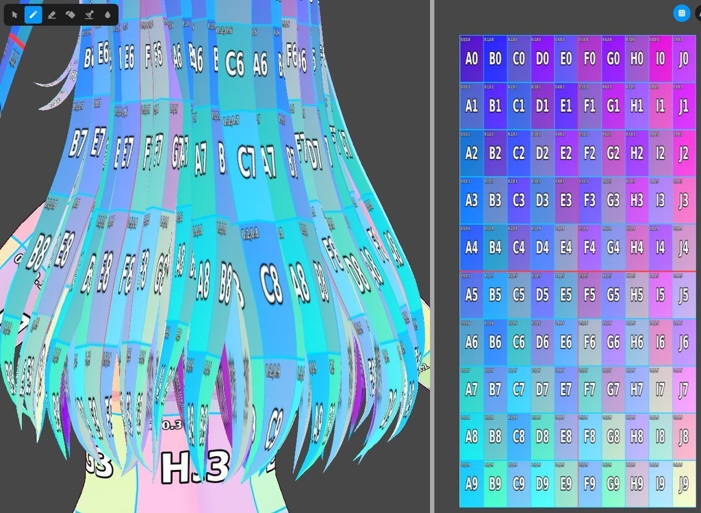AddressRise Light|VRoid Texture Address Guide/【VRoidテクスチャ】の「どこに描けば、どこに出る?」を見える化する3種ガイド