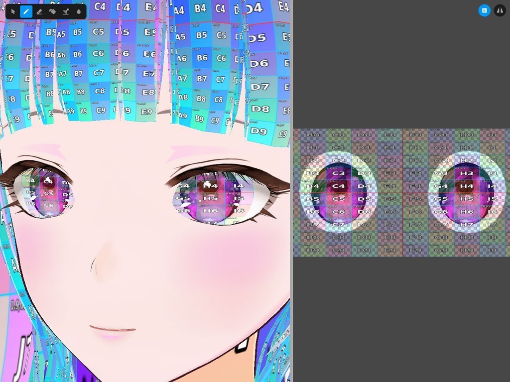 AddressRise Light|VRoid Texture Address Guide/【VRoidテクスチャ】の「どこに描けば、どこに出る?」を見える化する3種ガイド