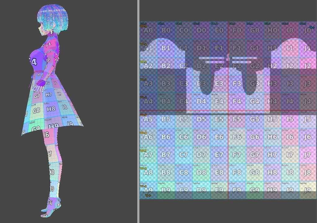 AddressRise Light|VRoid Texture Address Guide/【VRoidテクスチャ】の「どこに描けば、どこに出る?」を見える化する3種ガイド