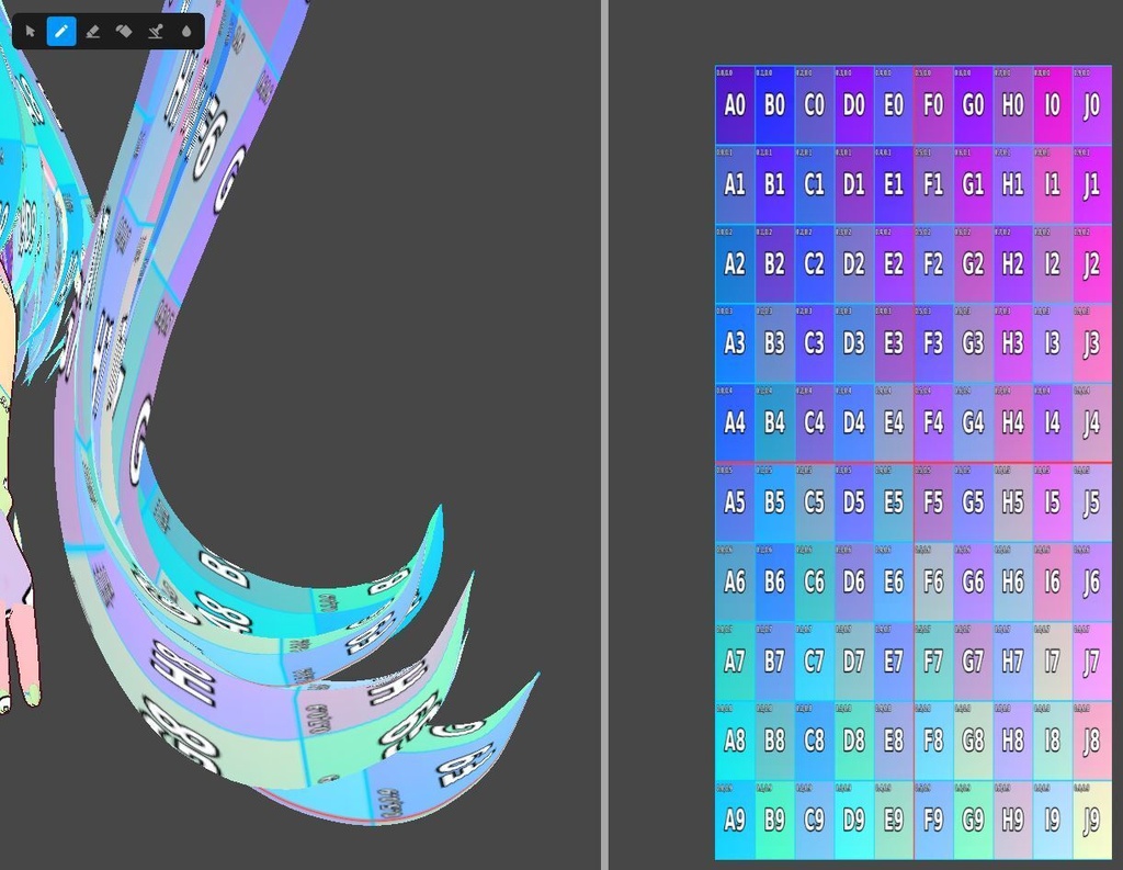 AddressRise Light|VRoid Texture Address Guide/【VRoidテクスチャ】の「どこに描けば、どこに出る?」を見える化する3種ガイド