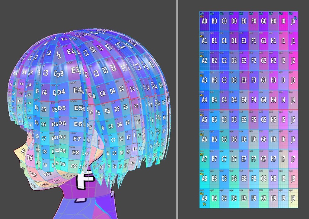 AddressRise Light|VRoid Texture Address Guide/【VRoidテクスチャ】の「どこに描けば、どこに出る?」を見える化する3種ガイド