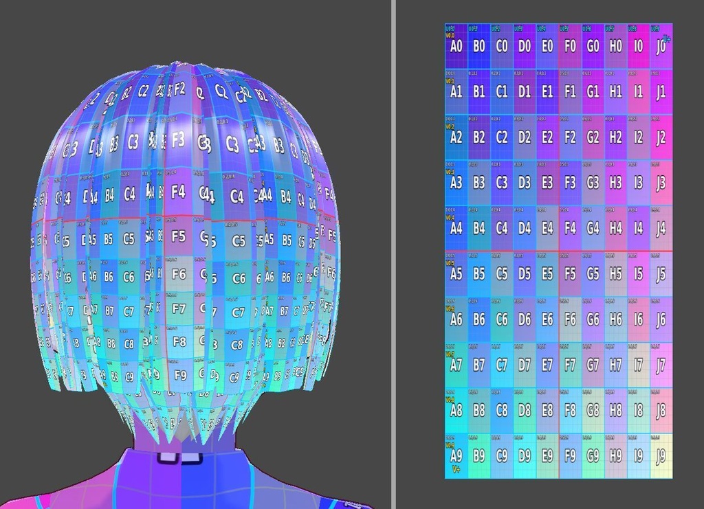 AddressRise Light|VRoid Texture Address Guide/【VRoidテクスチャ】の「どこに描けば、どこに出る?」を見える化する3種ガイド