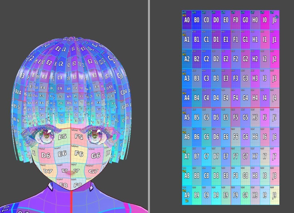 AddressRise Light|VRoid Texture Address Guide/【VRoidテクスチャ】の「どこに描けば、どこに出る?」を見える化する3種ガイド