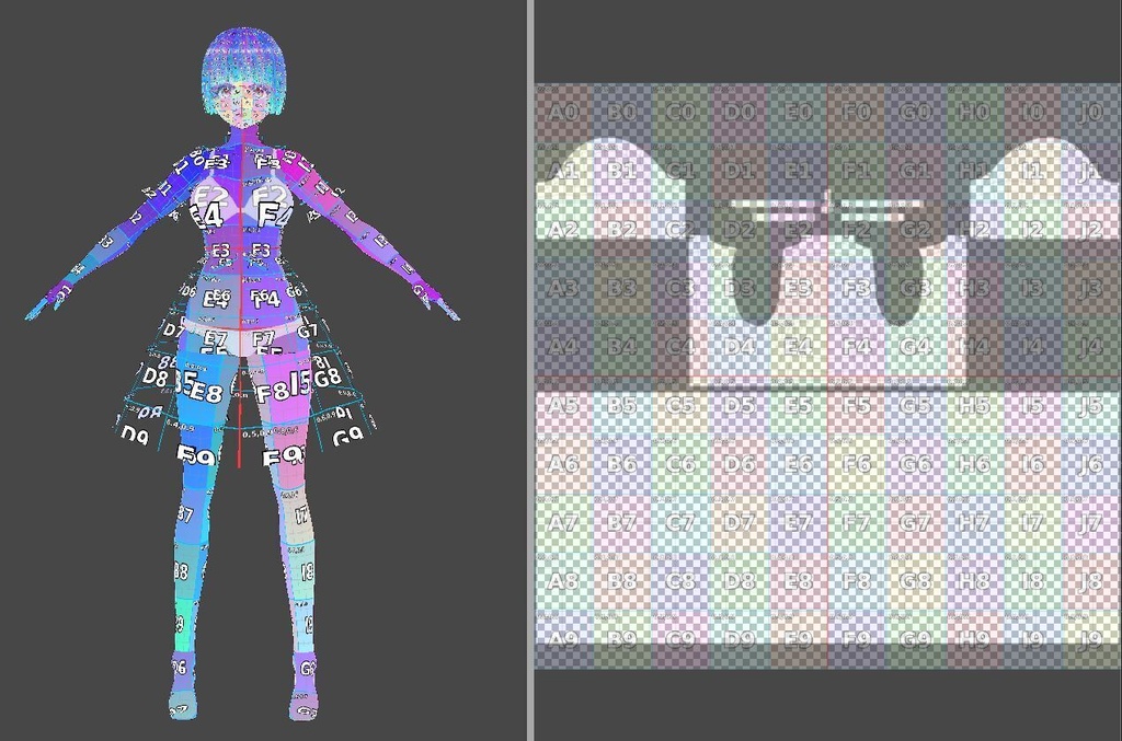 AddressRise Light|VRoid Texture Address Guide/【VRoidテクスチャ】の「どこに描けば、どこに出る?」を見える化する3種ガイド