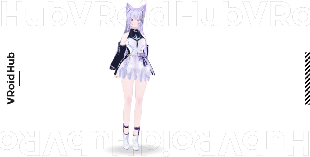 【VRM】天城ルナ|月狐霊装・朧月 【揺れ物調整済みVRM/VRoid編集版】