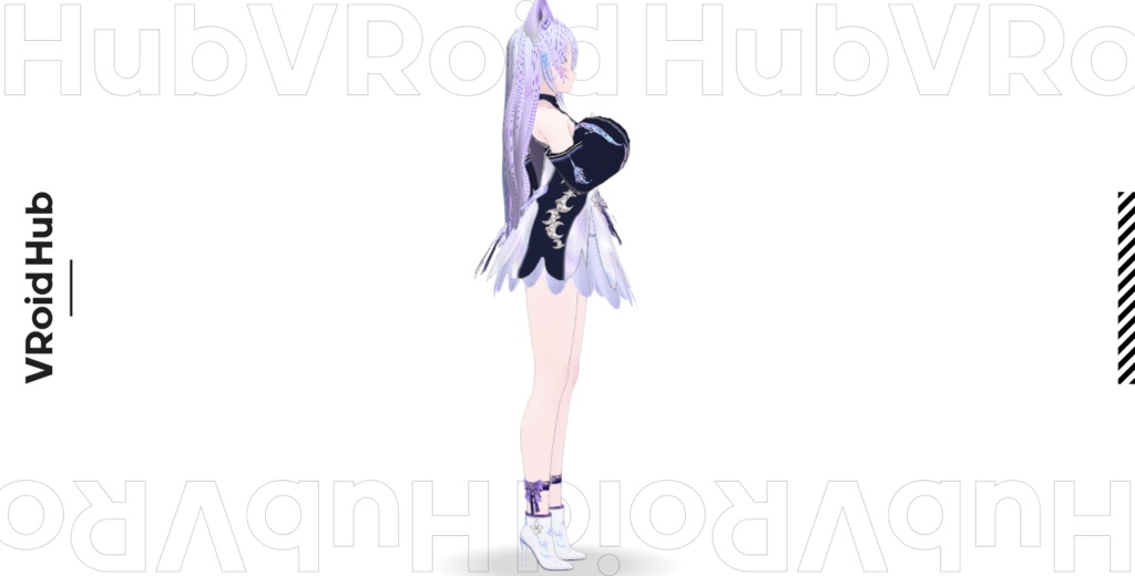 【VRM】天城ルナ|月狐霊装・朧月 【揺れ物調整済みVRM/VRoid編集版】