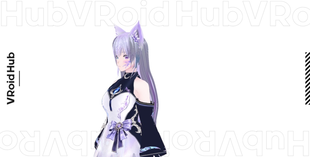 【VRM】天城ルナ|月狐霊装・朧月 【揺れ物調整済みVRM/VRoid編集版】