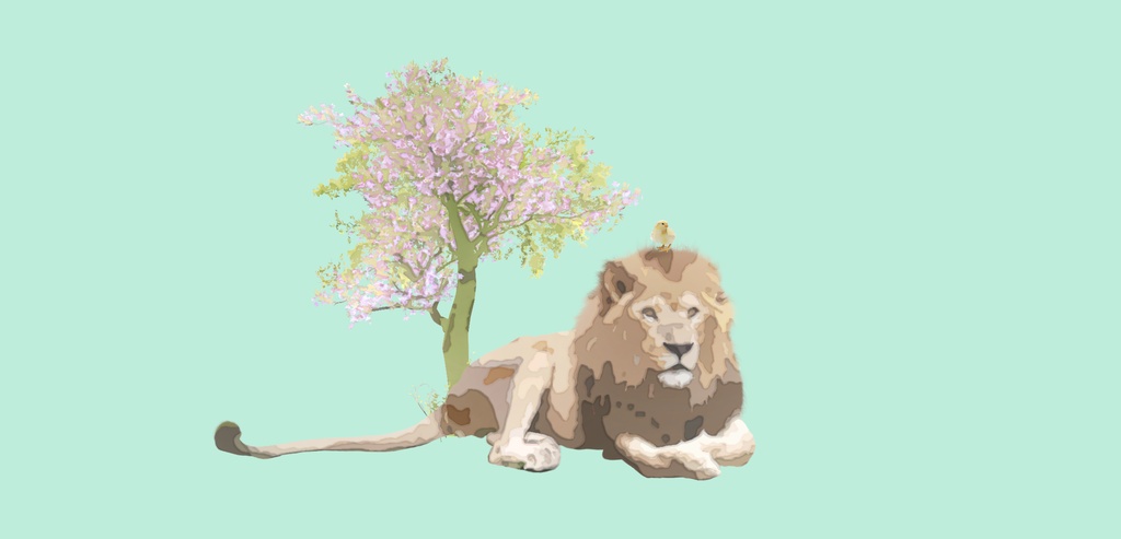 iPhoneケース/イラスト/ライオン