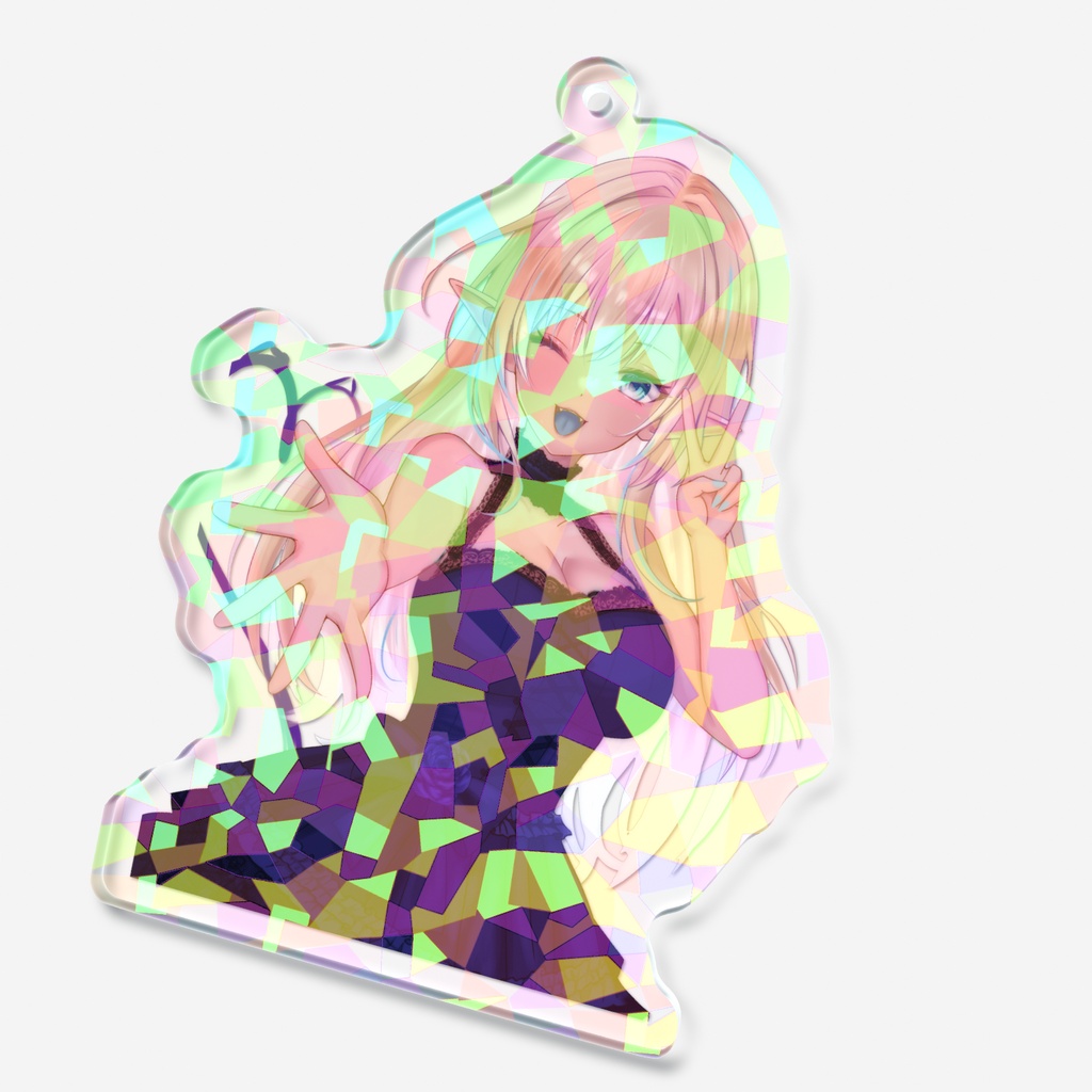藤魔リア 2周年記念 ホログラムアクリルキーホルダー (ギャルver