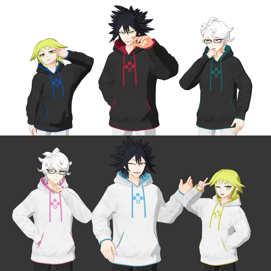 【無料】VRoidパーカー 6色 Revirsi Basic Parker V01